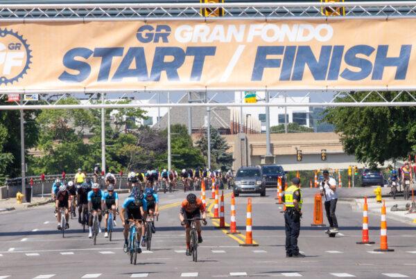 Cyclists at the Boundless Gran Fondo in Grand Rapids, Michigan