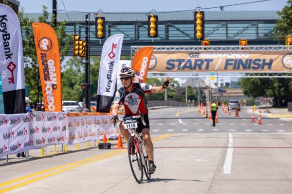 Cyclists at the Boundless Gran Fondo in Grand Rapids, Michigan