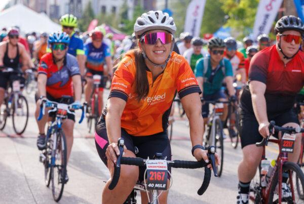 Cyclists at the Boundless Gran Fondo in Grand Rapids, Michigan